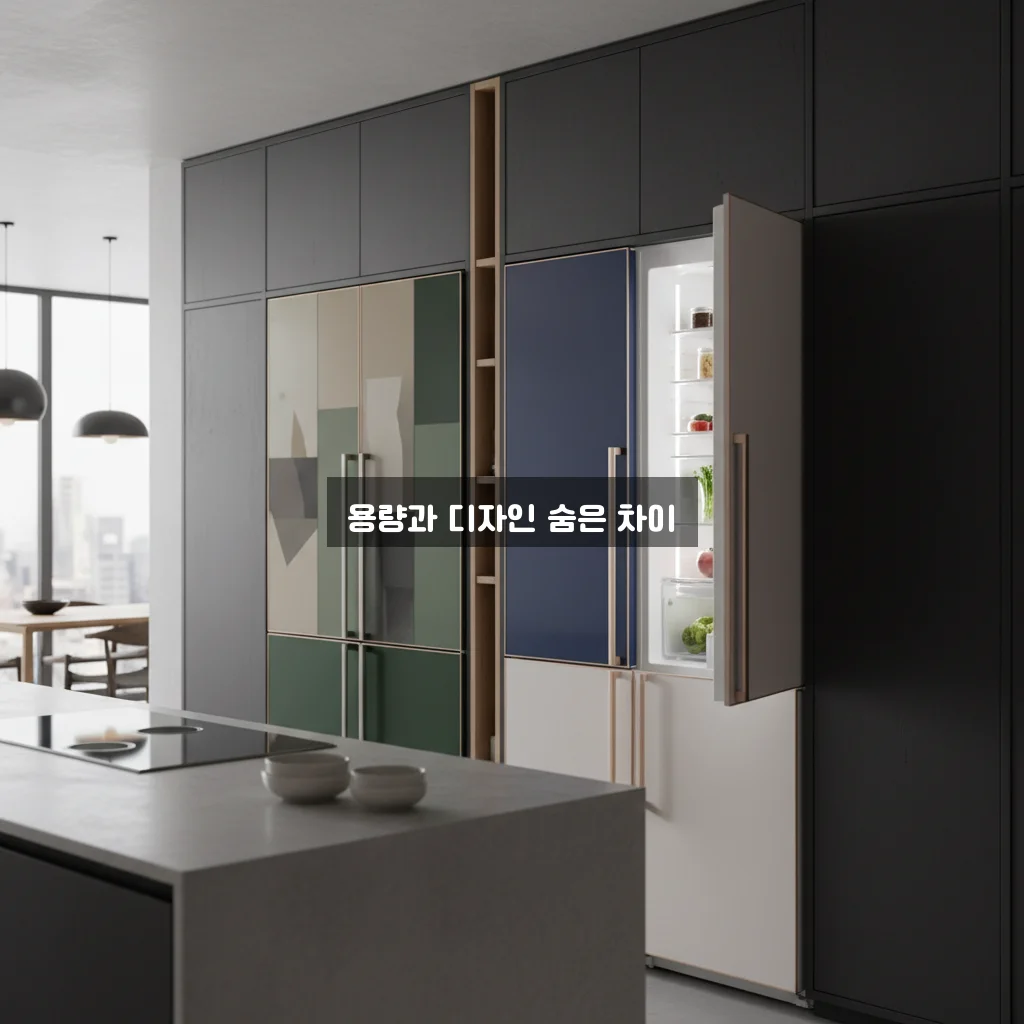 LG 오브제 vs 삼성 비스포크 냉장고: 4도어 용량 및 키친핏 차이 관련 이미지 2