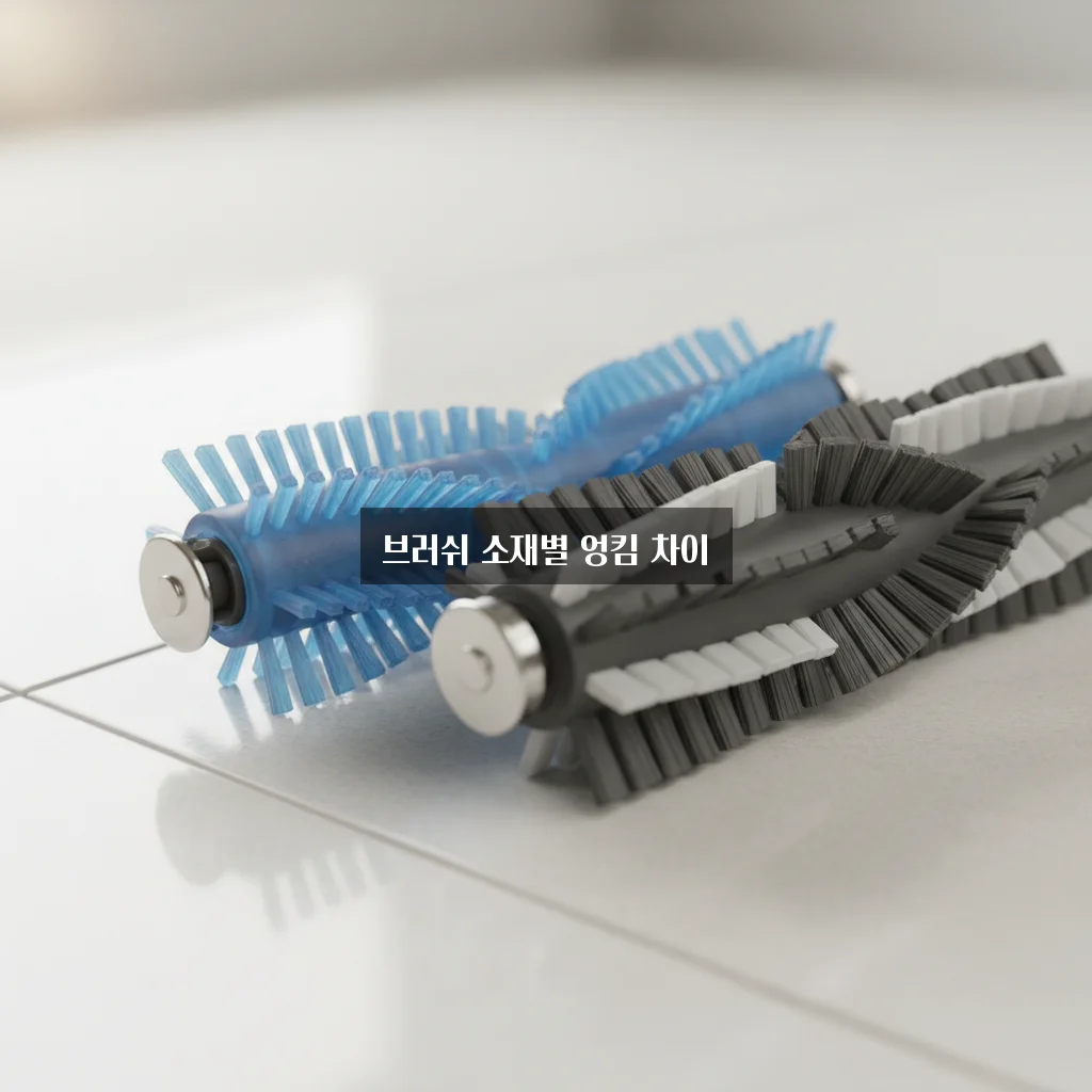 로봇청소기 머리카락 엉킴 없는 브러쉬 비교 (실리콘 vs 고무) 관련 이미지 1