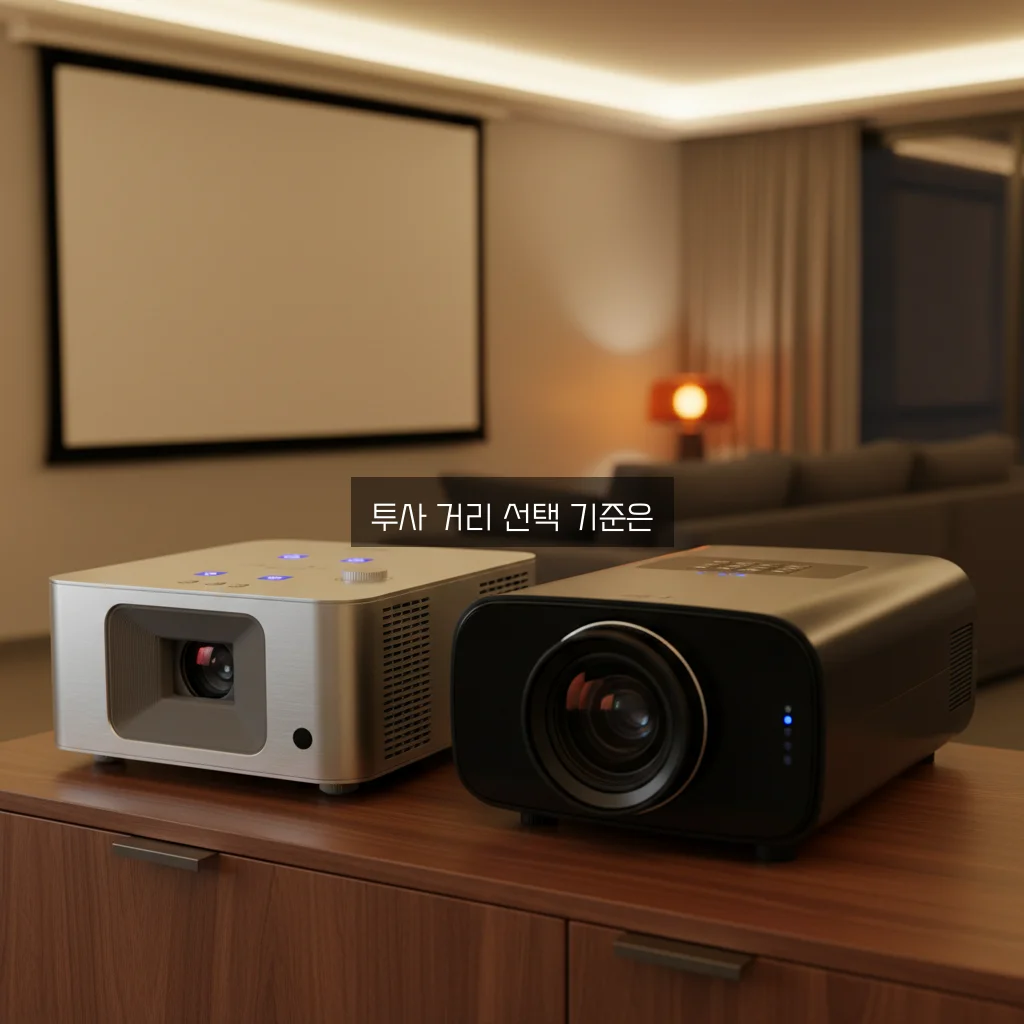 빔프로젝트 가정용 추천: 단초점 vs 장초점 거리 계산 관련 이미지 2