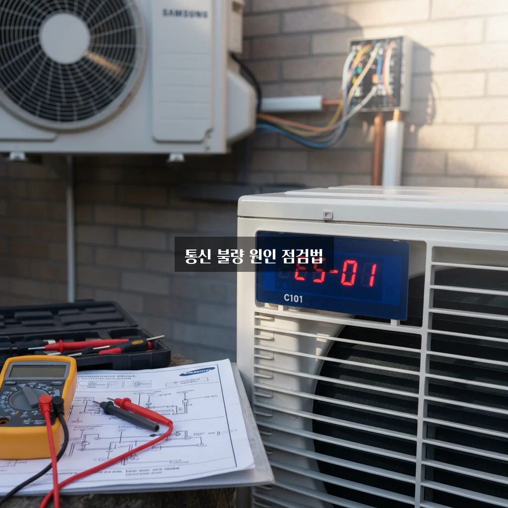 삼성 에어컨 C101 에러 코드 해결 (실외기 통신 점검) 관련 이미지 3