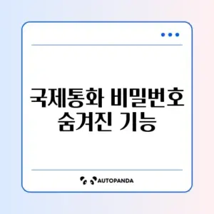 국제 전화 발신 제한 비밀번호