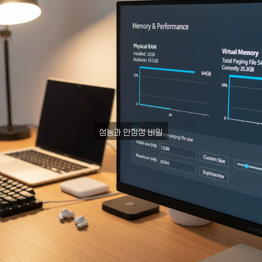 램(RAM) 플러스 가상 메모리 설정 관련 이미지 1