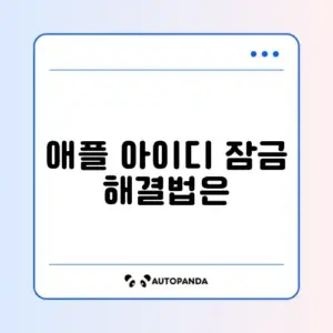 애플 아이디 잠금 해제
