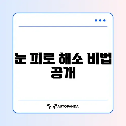 바쁜 사람을 위한 눈건강 4주 집중 관리 가이드 썸네일