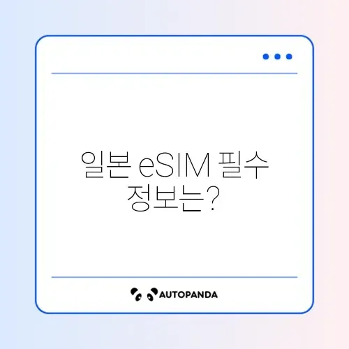 일본 여행 eSIM 준비물 완벽 가이드! 썸네일