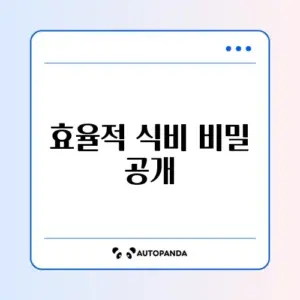 자취 식비 예산 관리 완벽 가이드 알아보기