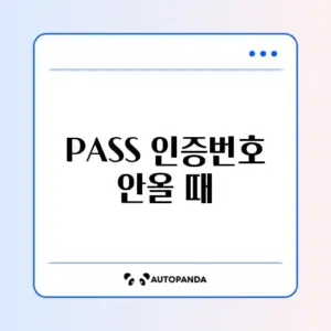 PASS 인증번호 안올 때
