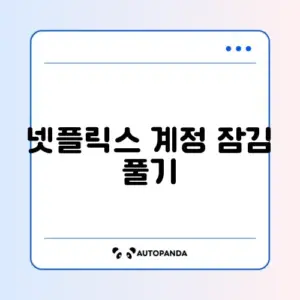 넷플릭스 계정 잠김 풀기