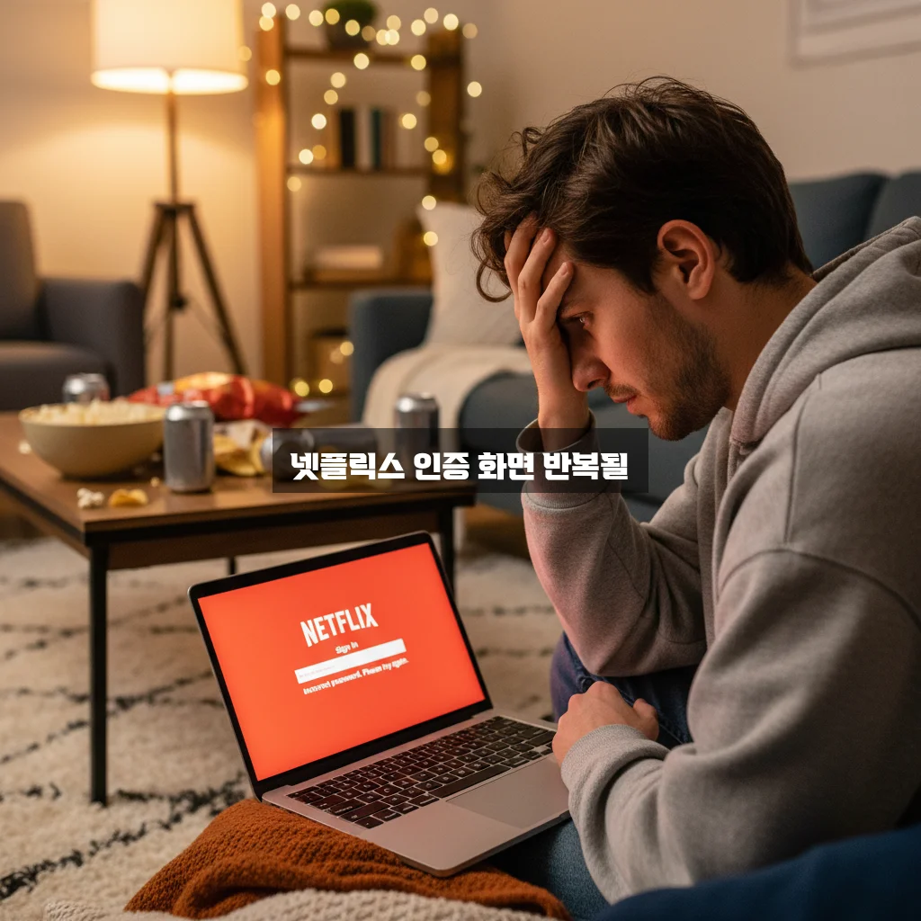 넷플릭스 인증 화면 반복될 때 관련 이미지 1