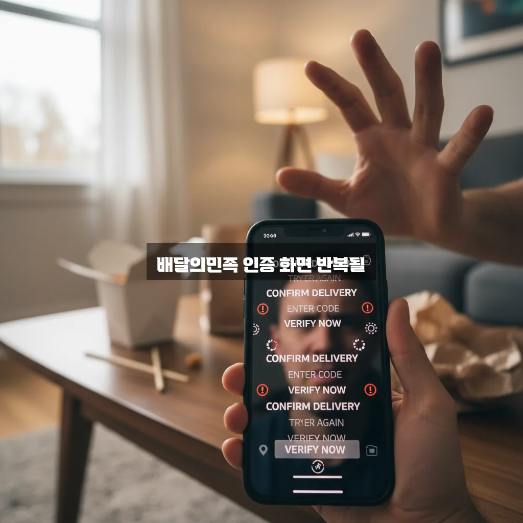 배달의민족 인증 화면 반복될 때 관련 이미지 2