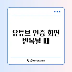 유튜브 인증 화면 반복될 때