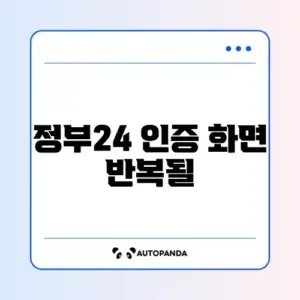 정부24 인증 화면 반복될 때