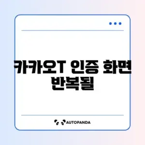 카카오T 인증 화면 반복될 때