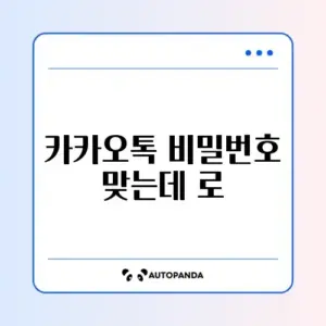 카카오톡 비밀번호 맞는데 로그인 실패