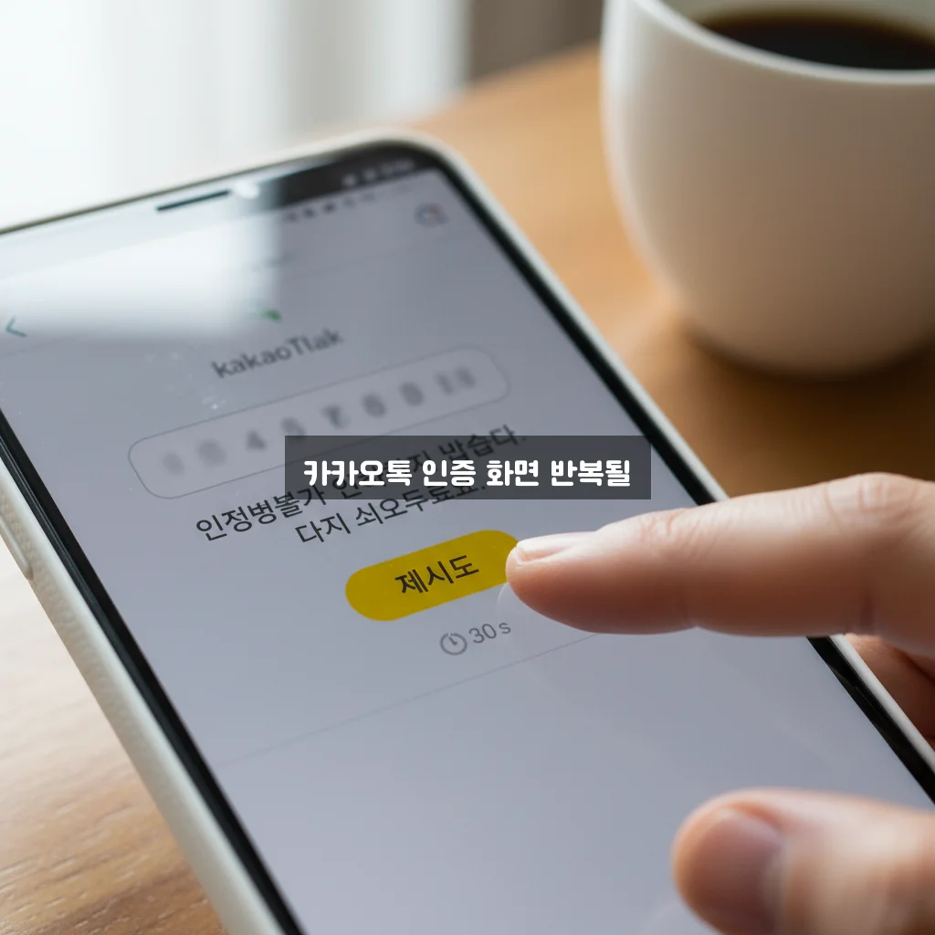 카카오톡 인증 화면 반복될 때 관련 이미지 3