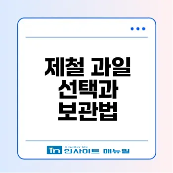 제철 과일 선택과 신선 보관 비법으로 건강 챙기기