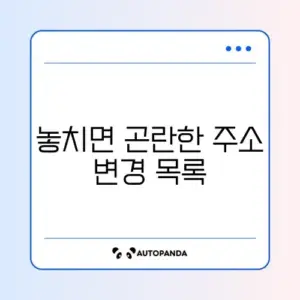 이사 전후 꼭 주소 변경해야 할 곳 완벽 정리 가이드